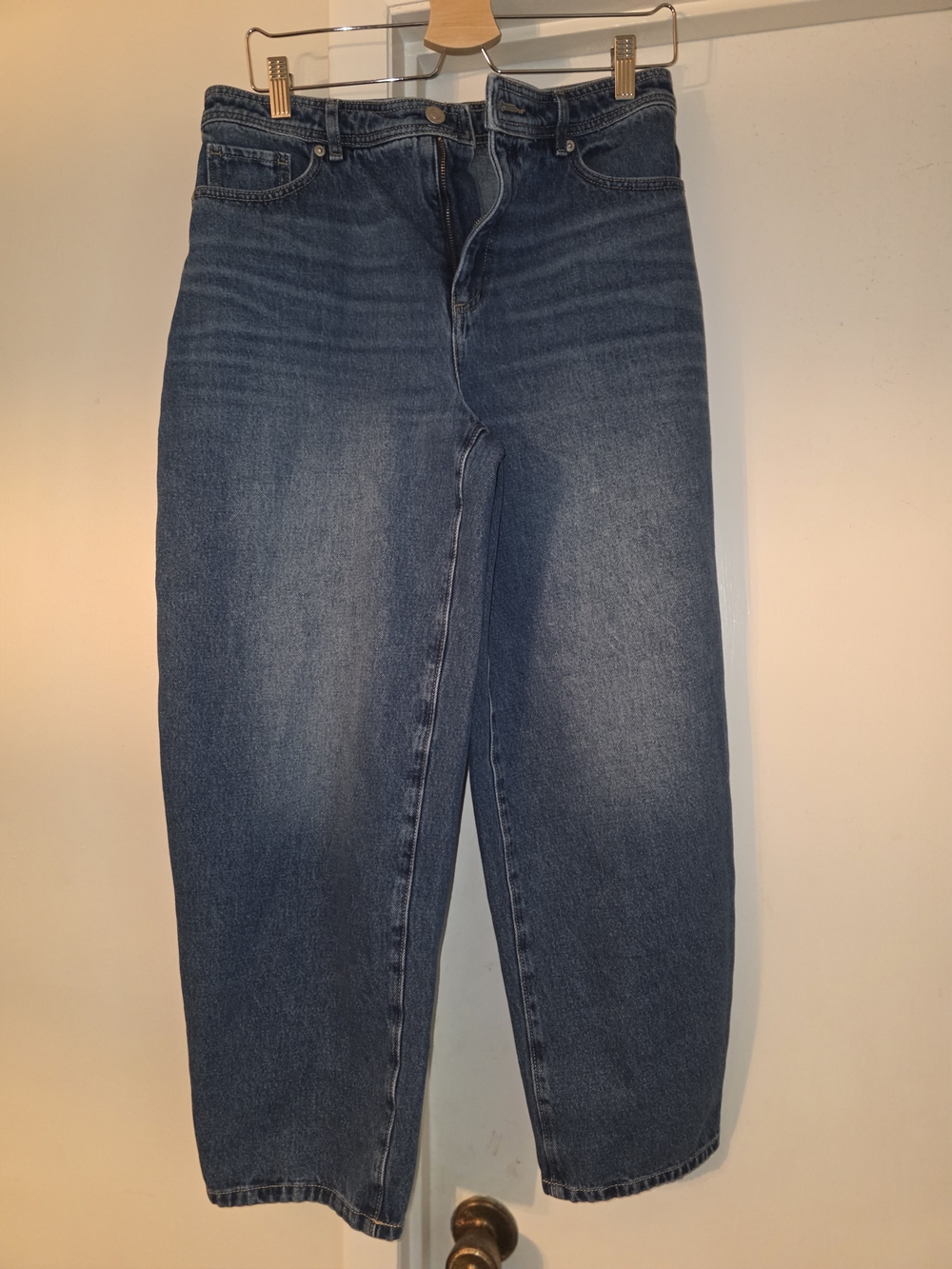 LOFT Dark Blue Cropped Barrel Jeans